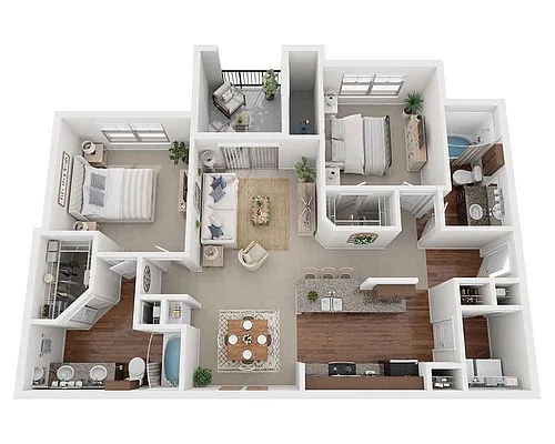 Floor plan Two Bedroom B2B