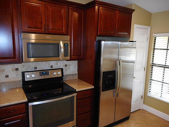 Stainless steel appliances in kitchen