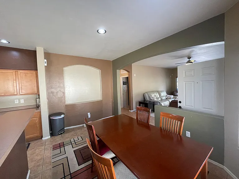 Dining room looking right is the living room and left is the kitchen