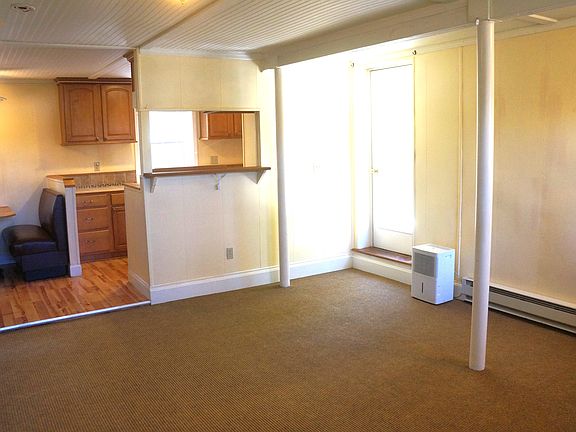 Living area view to kitchen