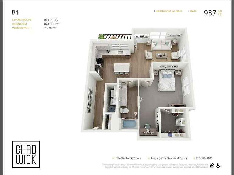 One Bedroom with a Flex Den, One Bath One Bedroom with a Flex Den, One Bath