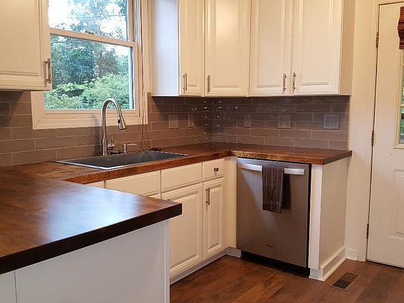 renovated kitchen with butcher block