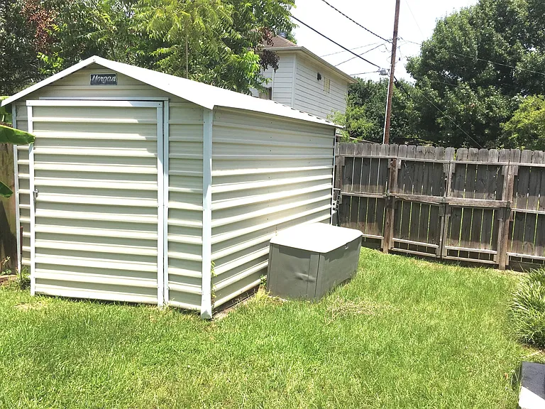 Back gate & storage shed