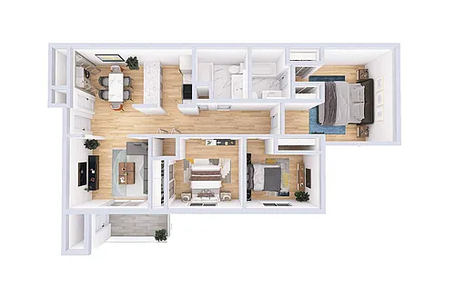 Floor plan 3 Bedroom, 2 Bathroom