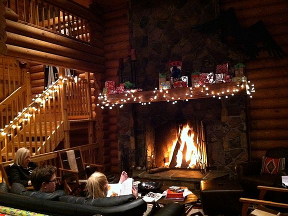 Oversized fireplace