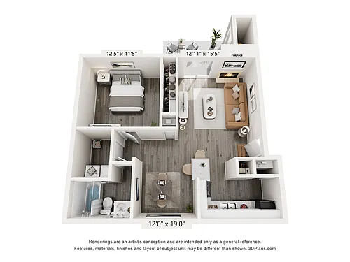 Floor plan One Bedroom