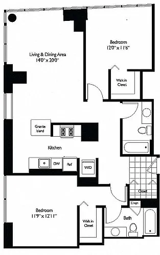 Floor plan 2 BEDROOM 01 - TIDES