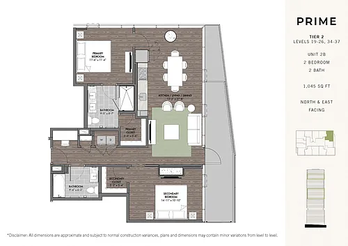 Floor plan Prime Two BR Stack 02