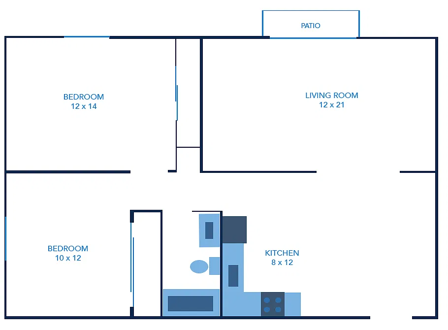 Floor plan 2 Bedroom Apartments