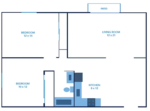 Floor plan 2 Bedroom Apartments