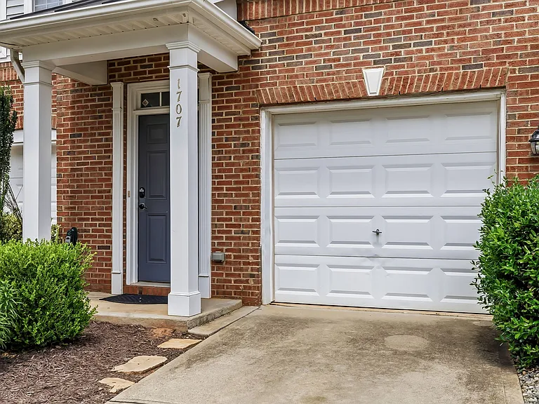 Front door and garage