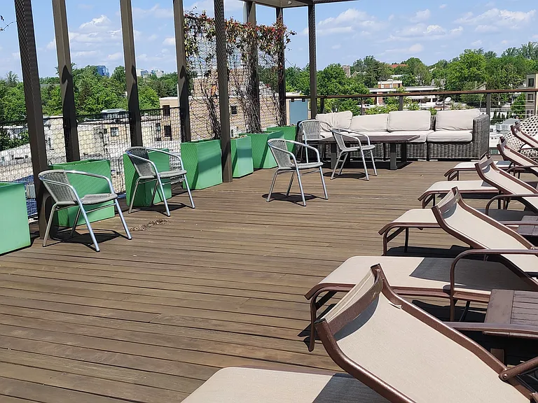 Furnished rooftop deck. One of my favorite amenities of the building. Includes wifi. Great for outdoor meals and hanging out.