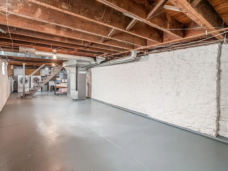 Basement storage and mechanicals.