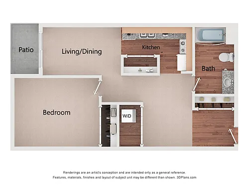 Floor plan One Bedroom (60%)