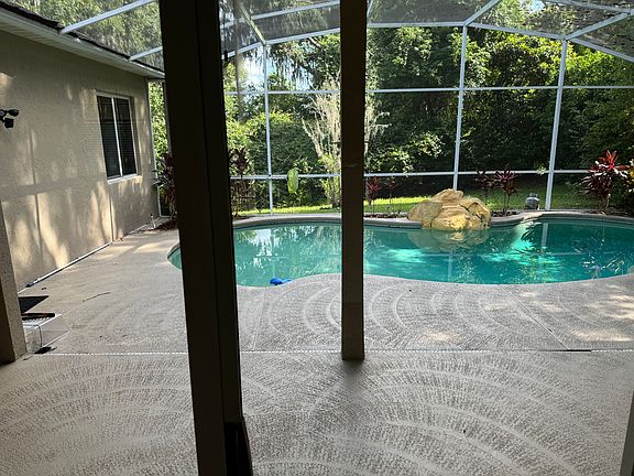 enclosed pool, deep end about 7-8ft
