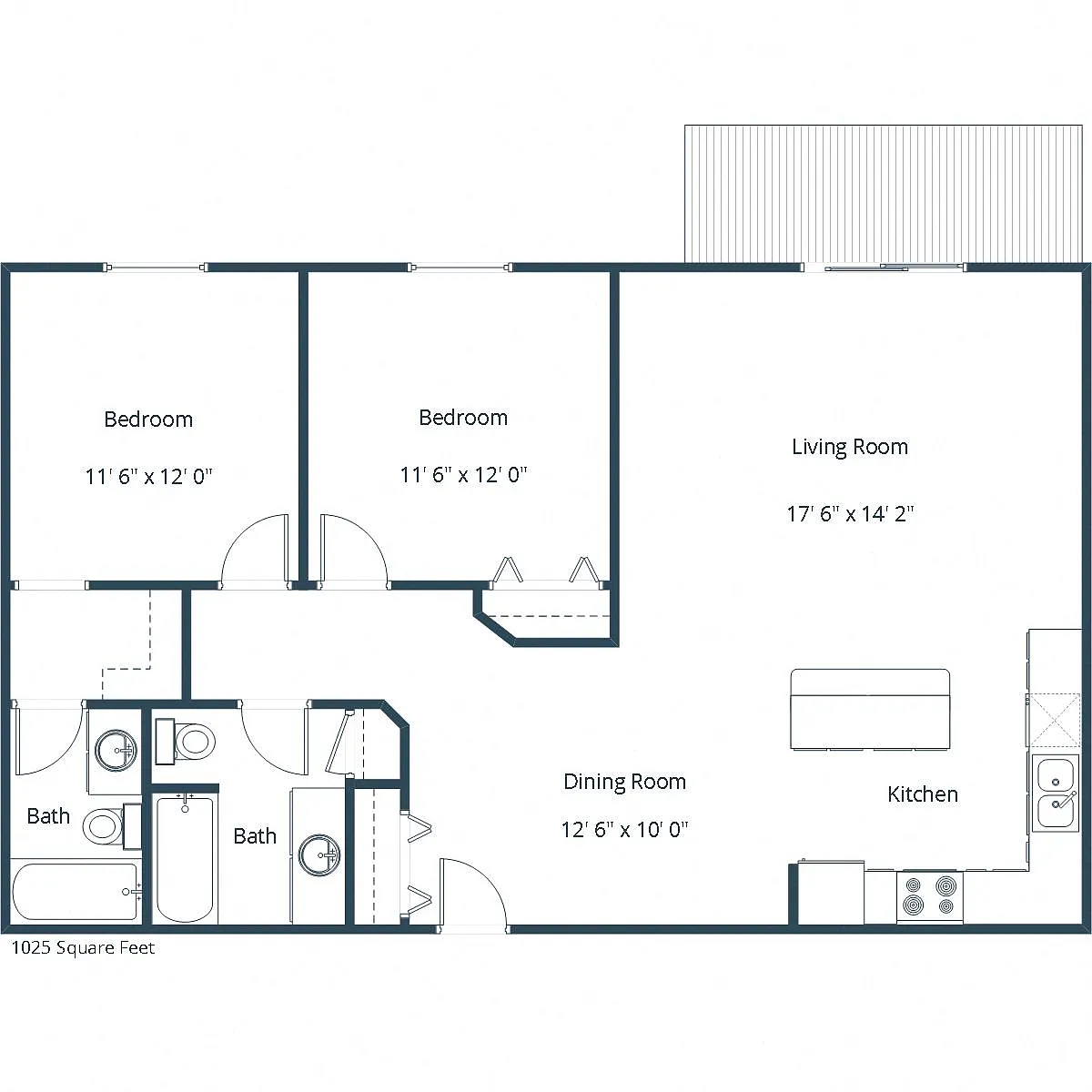 Floor plan Two Bedroom 22A