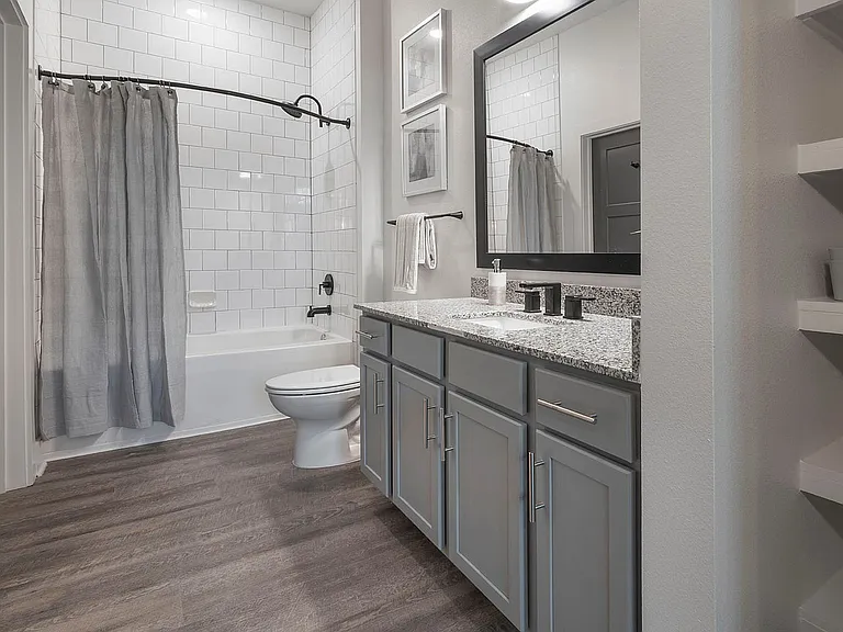 Step into luxury with this beautifully designed bathroom, where style meets functionality.