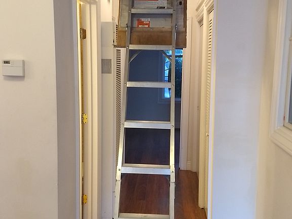 Attic for storage with dropdown ladder