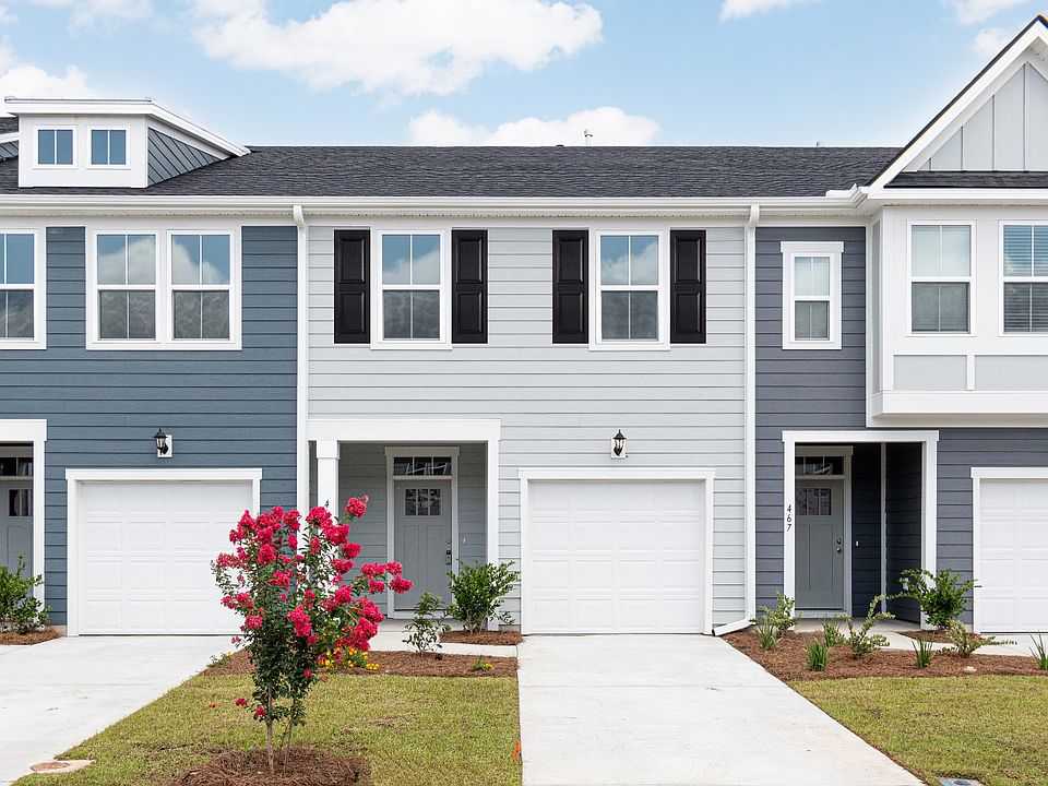new home construction of exterior townhome in Foxbank in Moncks Corner by DRB Homes the Egret plan