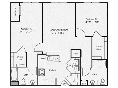 Floor plan B2.5 Renovated