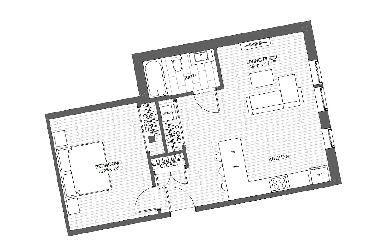 Floor plan Garden One Bedrooms