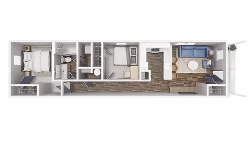 Floor plan 2x1 - 774 sqft - B1