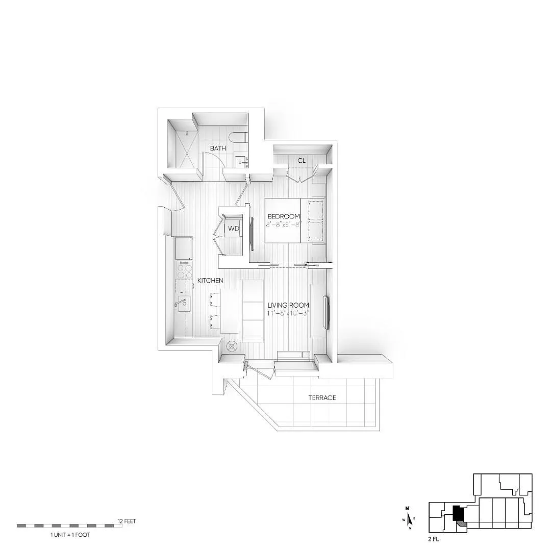 Floor plan 205 Income Restricted