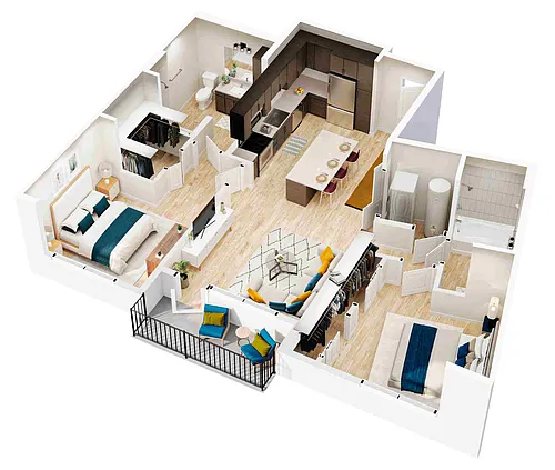 Floor plan Income-Restricted Jennings