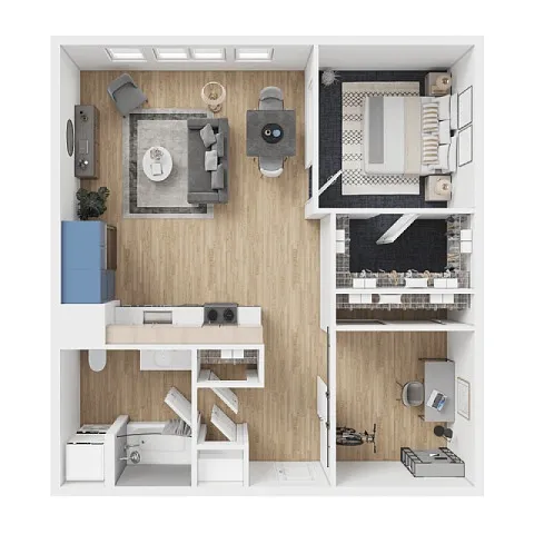 Floor plan 1x1 + Den - D3