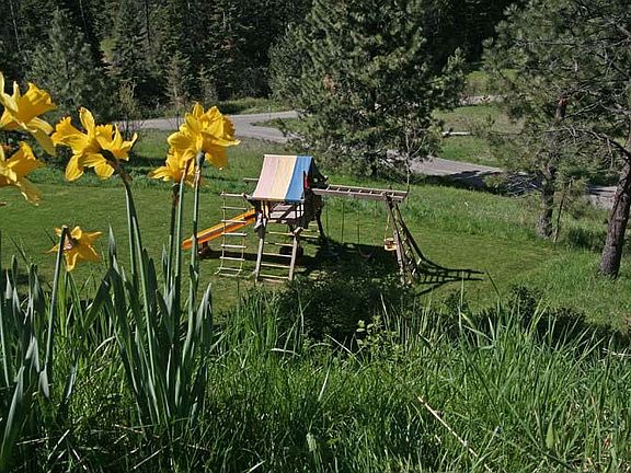 level grass area for childs play