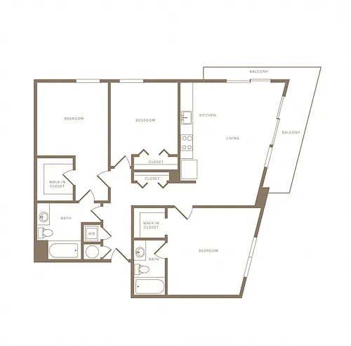 Floor plan 3 Bed/2 Bath-C01
