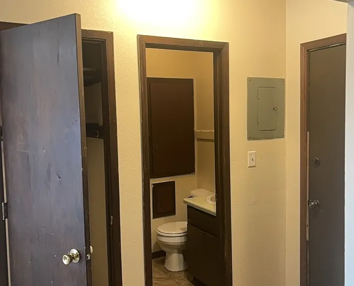 entryway & bathroom
