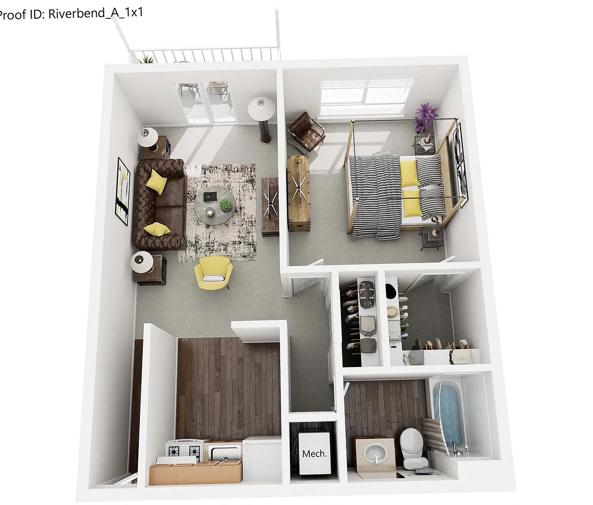 Floor plan 1 Bedroom - 650 Sq Ft