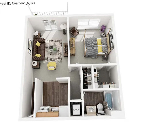 Floor plan 1 Bedroom - 650 Sq Ft