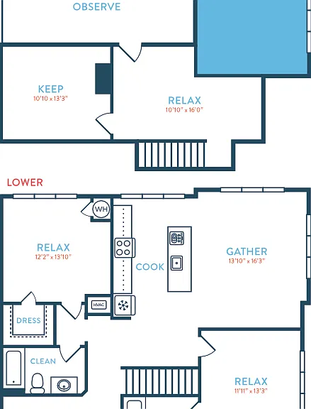 1539 Berkeley B6 Loft Floorplan Diagram