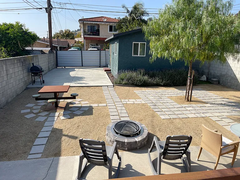 Barbecue and outdoor dining area