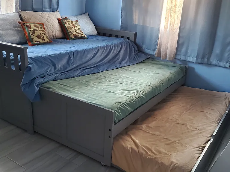 Trippe bunk bed. Privacy curtains.