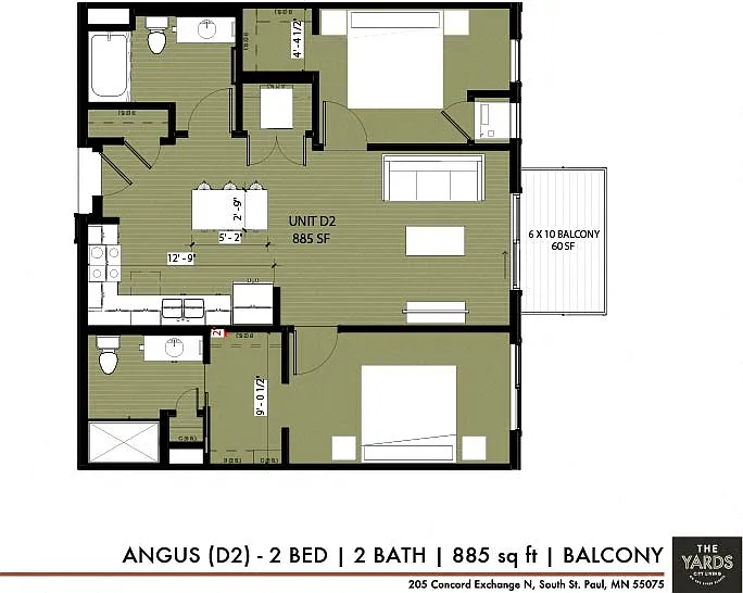 Floor plan The Yards - Angus (D2)