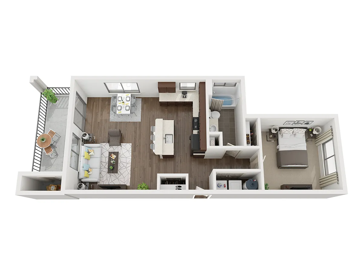 Floor plan One Bedroom - 793 sqft Option
