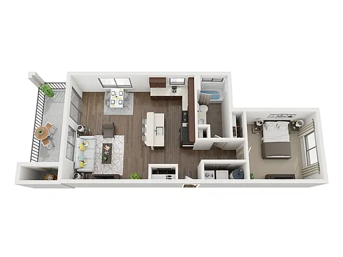 Floor plan One Bedroom - 793 sqft Option