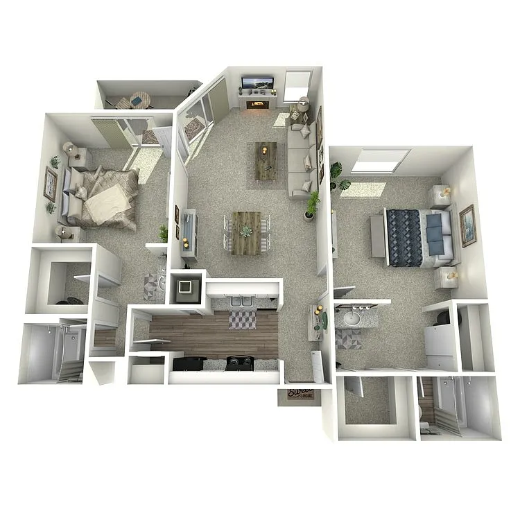 Floor plan Two Bedroom/Two Bath