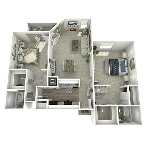 Floor plan Two Bedroom/Two Bath