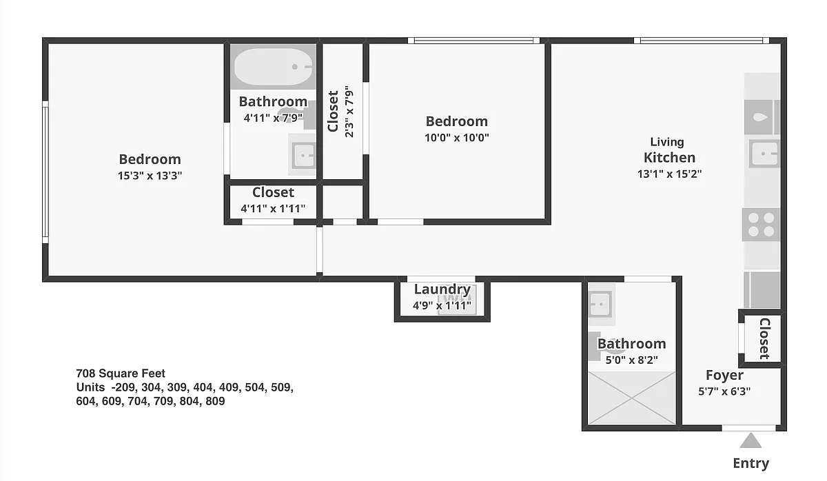 Floor plan Two Bedroom