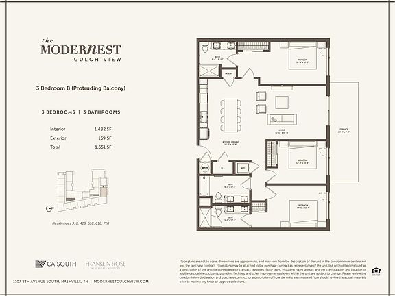 Modernest Gulch View 3 Bedroom B Protruding Balcony