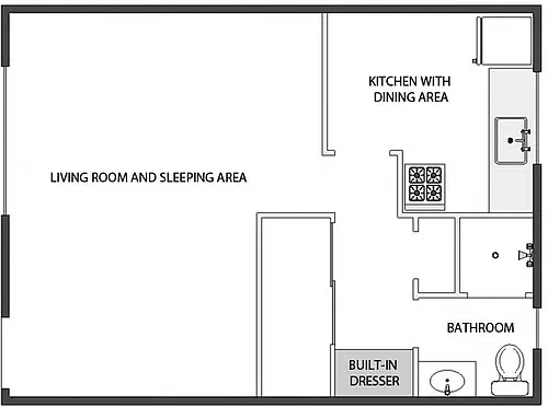 Floor plan Studio: Type B