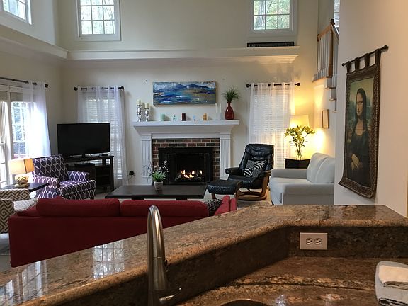 Kitchen open to living area