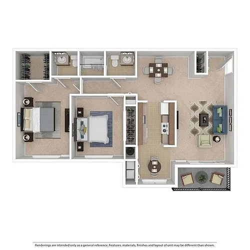 Floor plan 2 Bed Wildridge - with W/D