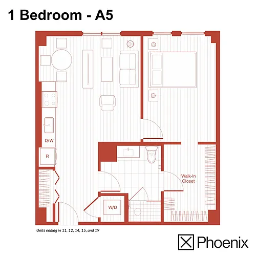 Floor plan 1 Bedroom - A5