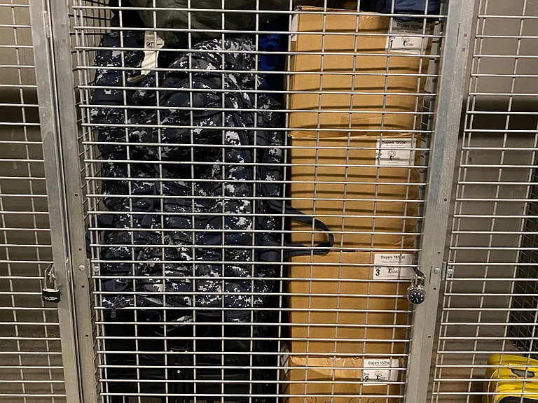 Storage locker next to parking