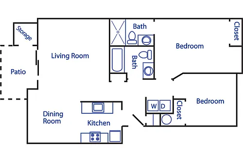 Floor plan Oversized 2 bed 2 bath